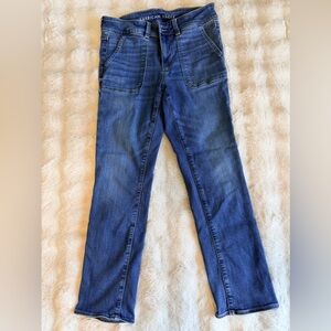 American Eagle Outfitters Artist Crop Blue Denim